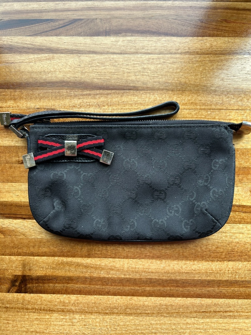Vintage Gucci Black GG Wristlet Wallet – Authentic Designer Find